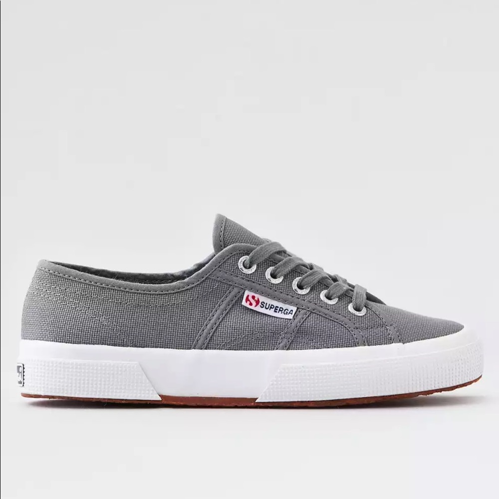 Superga Gray Canvas Low-Top Sneakers